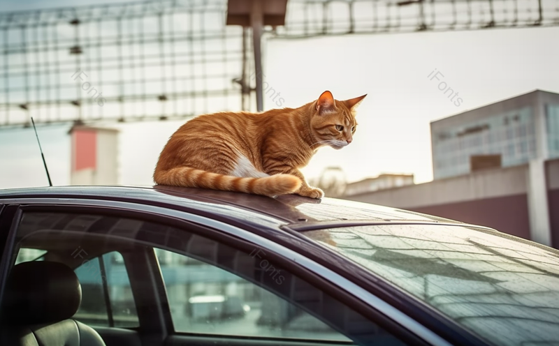 在车顶上向下张望的猫摄影图,高清,摄影图,摄影图片,图片大全,摄影图免费下载